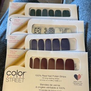 Retired Color Street Nail Strips - Green, Purple, Red Collection